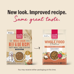 Honest Kitchen clusters close-up highlighting beef and liver texture for flavor and palatability.