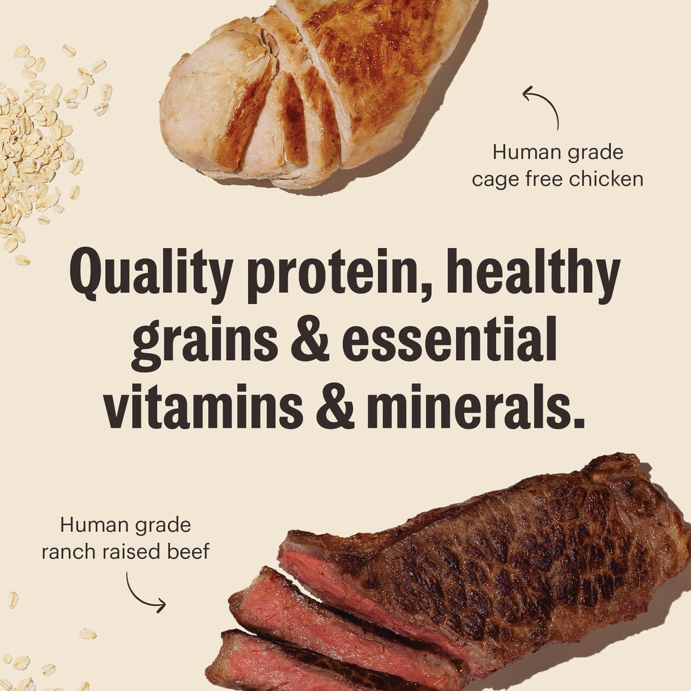 Honest Kitchen Essential Clusters USA-sourced ingredients label on packaging.