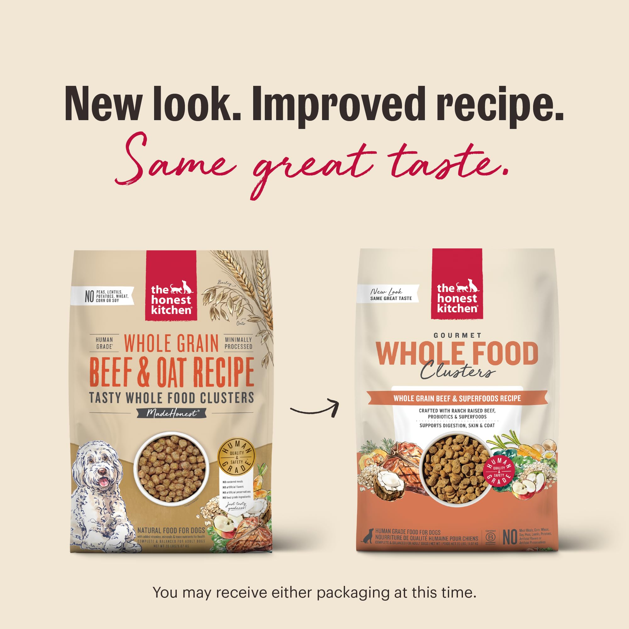 The Honest Kitchen human-grade ingredients displayed to emphasize quality
