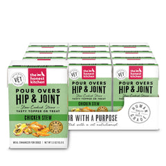 The Honest Kitchen Pour Overs hip joint bottle highlights omega-rich fish oil for joint support.