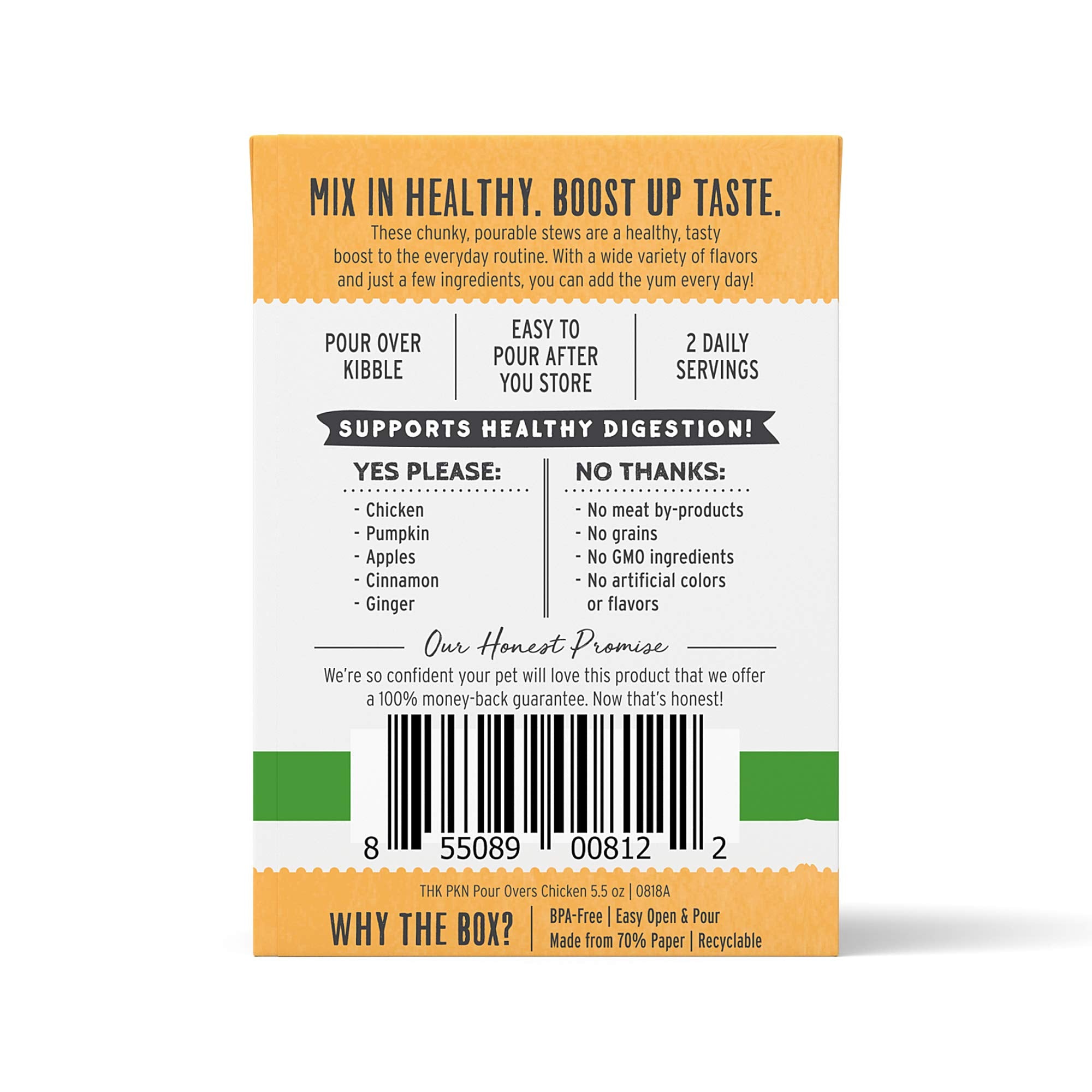 Close-up of chunky texture in Honest Kitchen Pumpkin Pour Overs