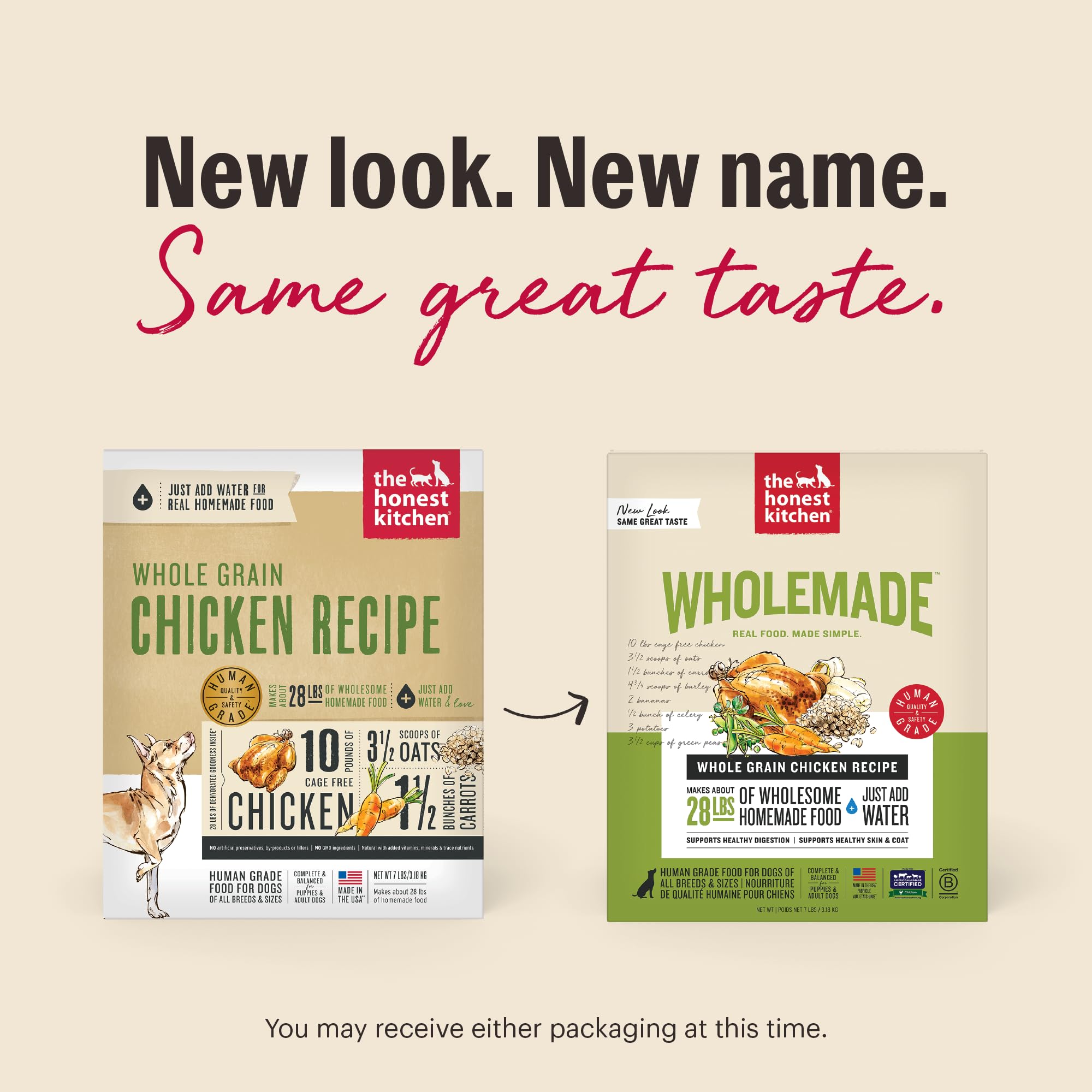 Water added to The Honest Kitchen Wholemade for a complete, easy rehydrated meal.