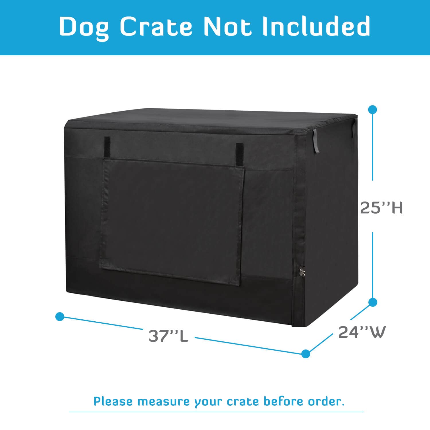 HONEST OUTFITTERS crate cover with dual doors opened for easy access.