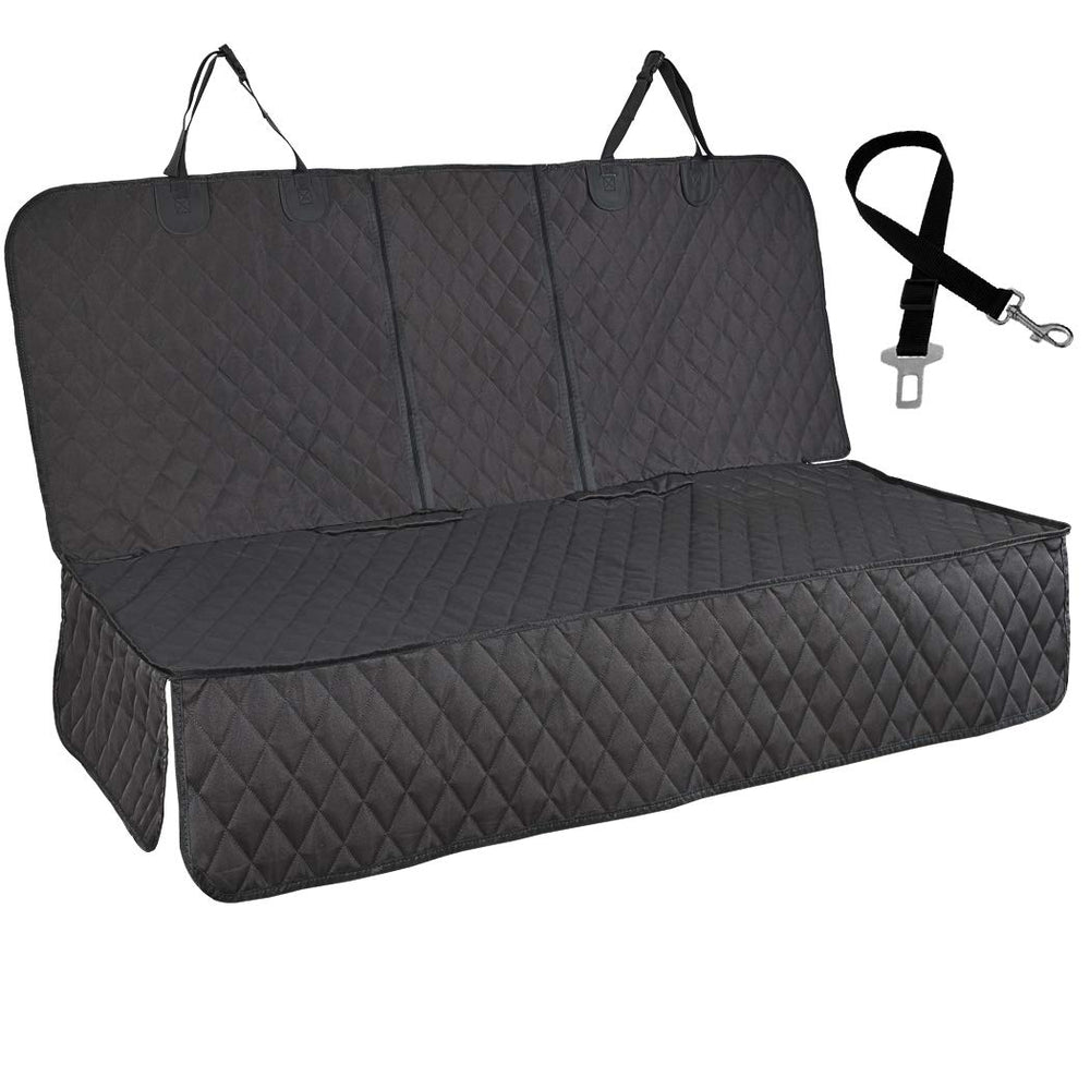 Honest Outfitters dog seat cover with side flap protects upholstery from accidents and spills.