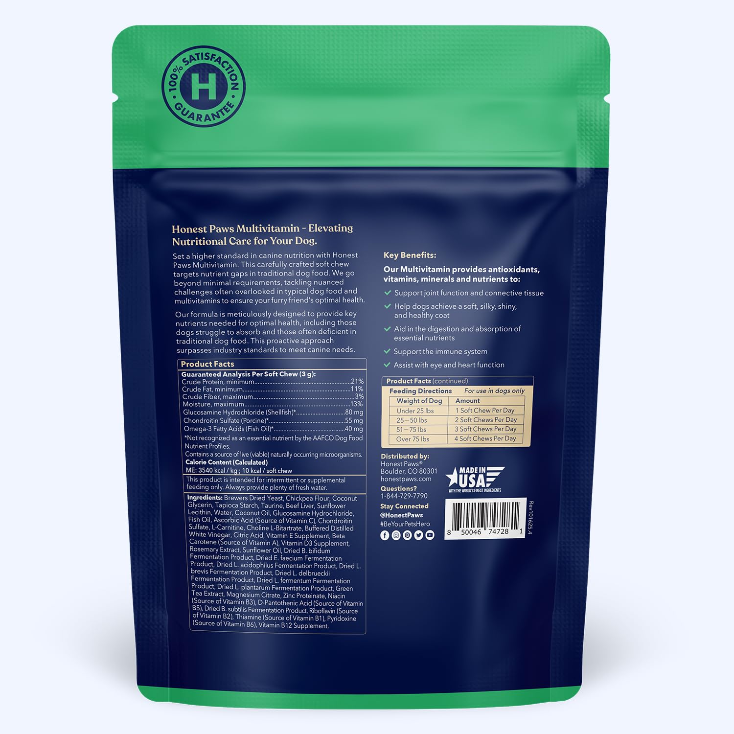 Honest Paws eye and heart support nutrients for vitality