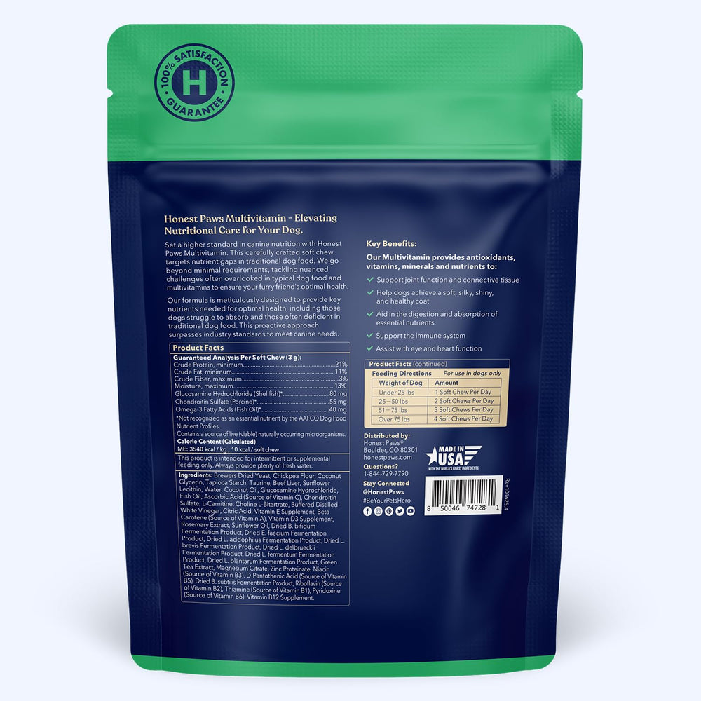 Honest Paws eye and heart support nutrients for vitality