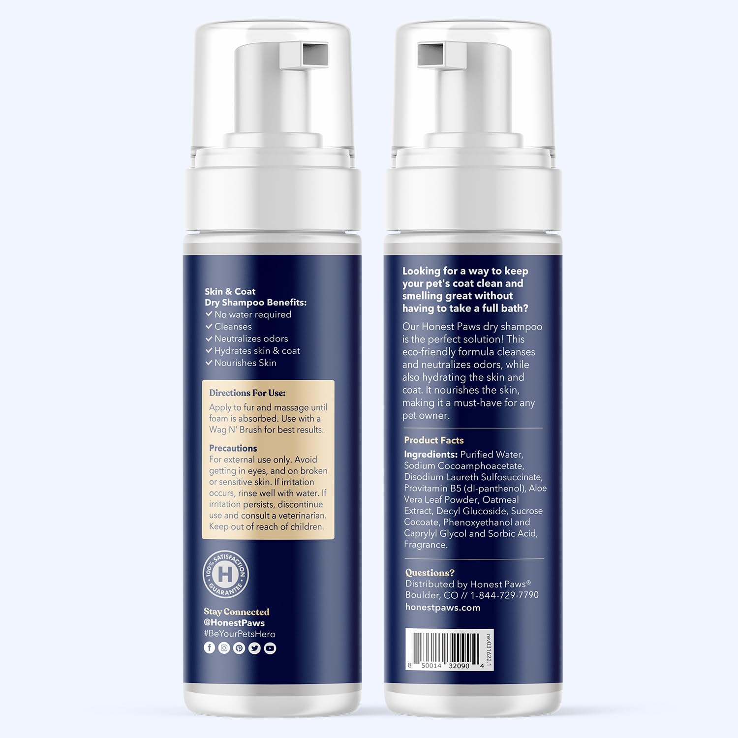 Honest Paws coat shine and odor control with a gentle cleanse.