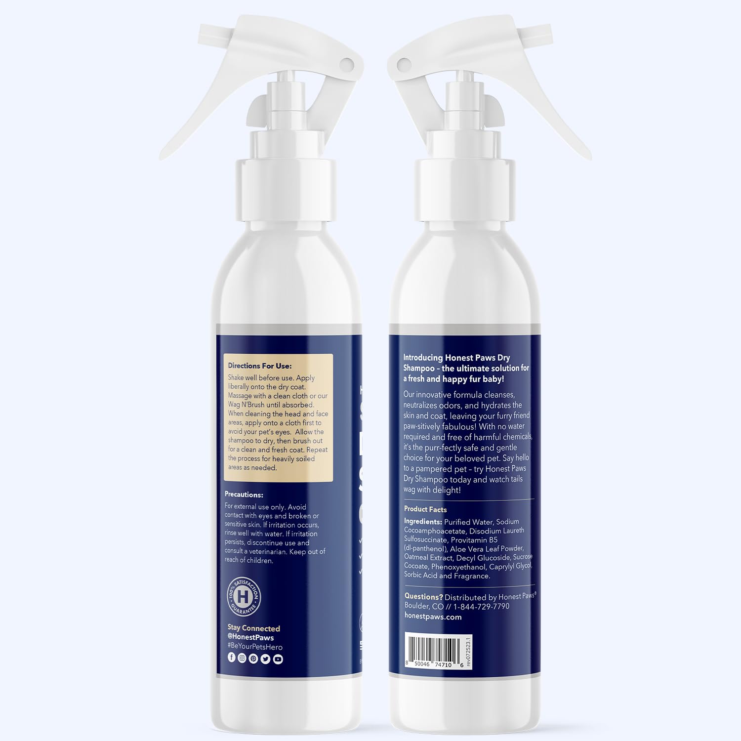 Honest Paws no dyes or parabens highlight gentle care for sensitive skin.