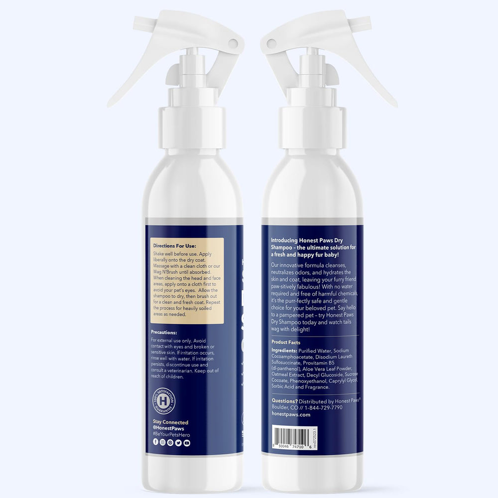 Honest Paws no dyes or parabens highlight gentle care for sensitive skin.