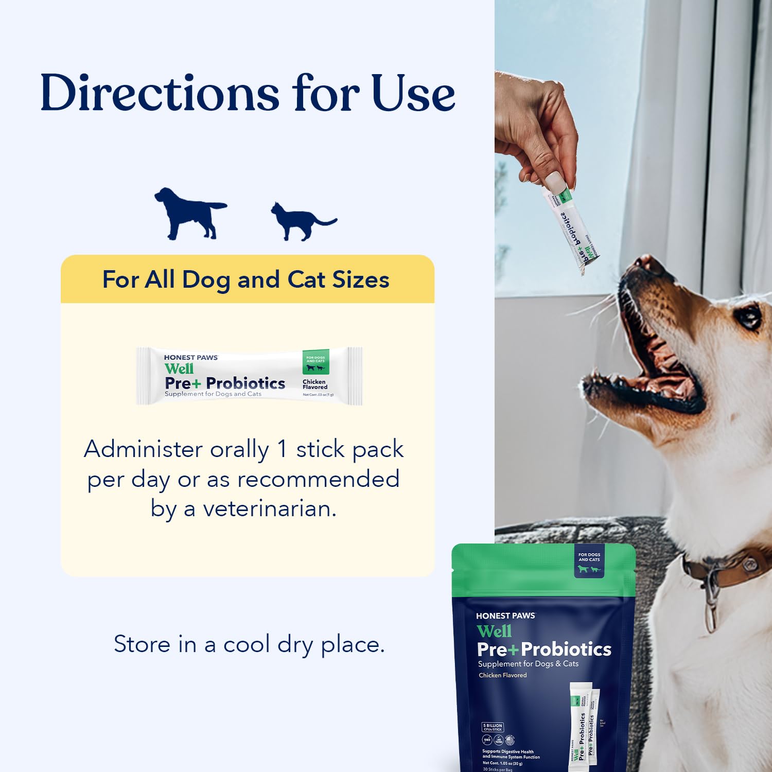 Honest Paws Probiotics chicken flavor helps entice picky eaters
