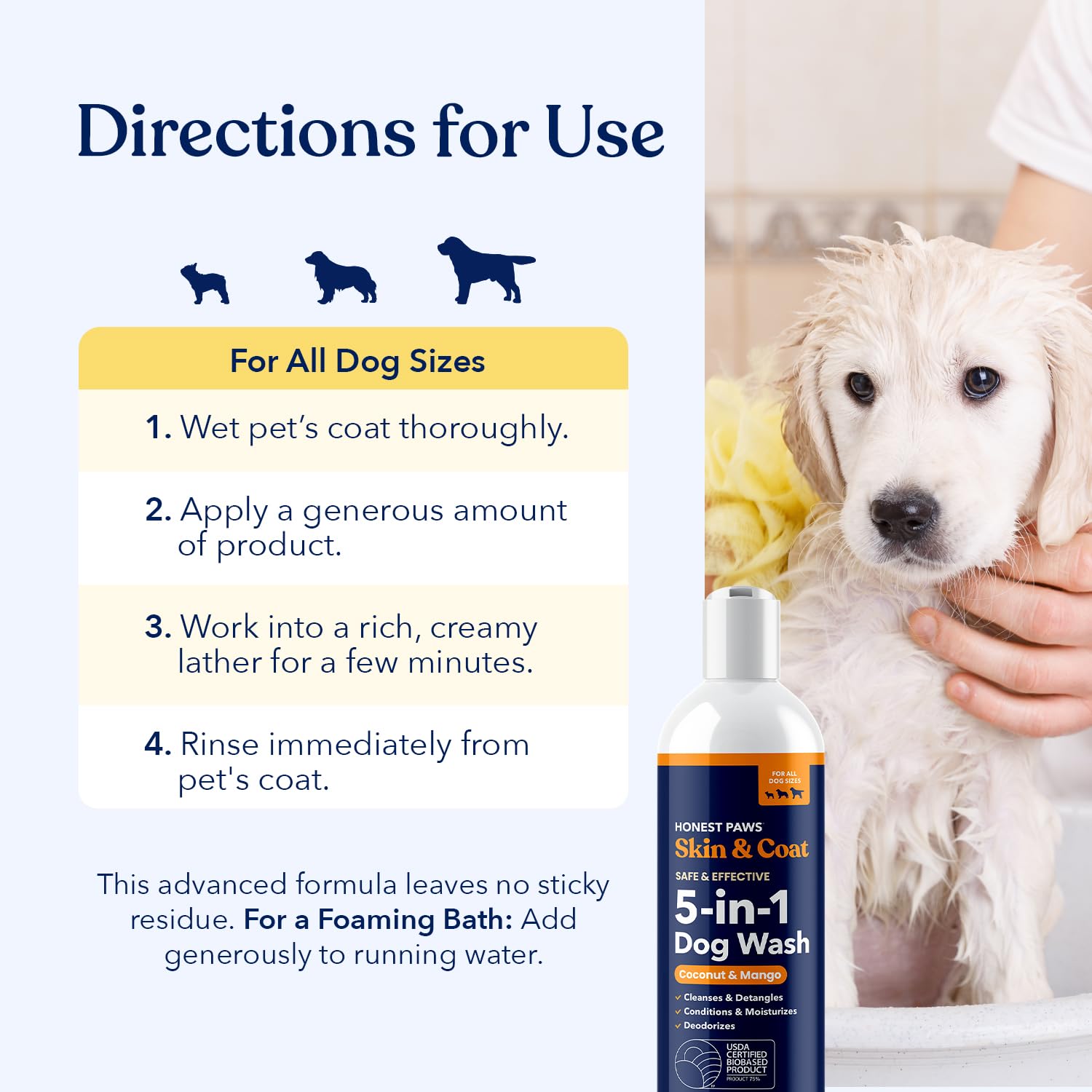 Honest Paws puppy bath-appropriate formula over 12 weeks