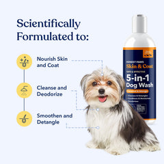 Honest Paws shampoo lather highlighting coat conditioning