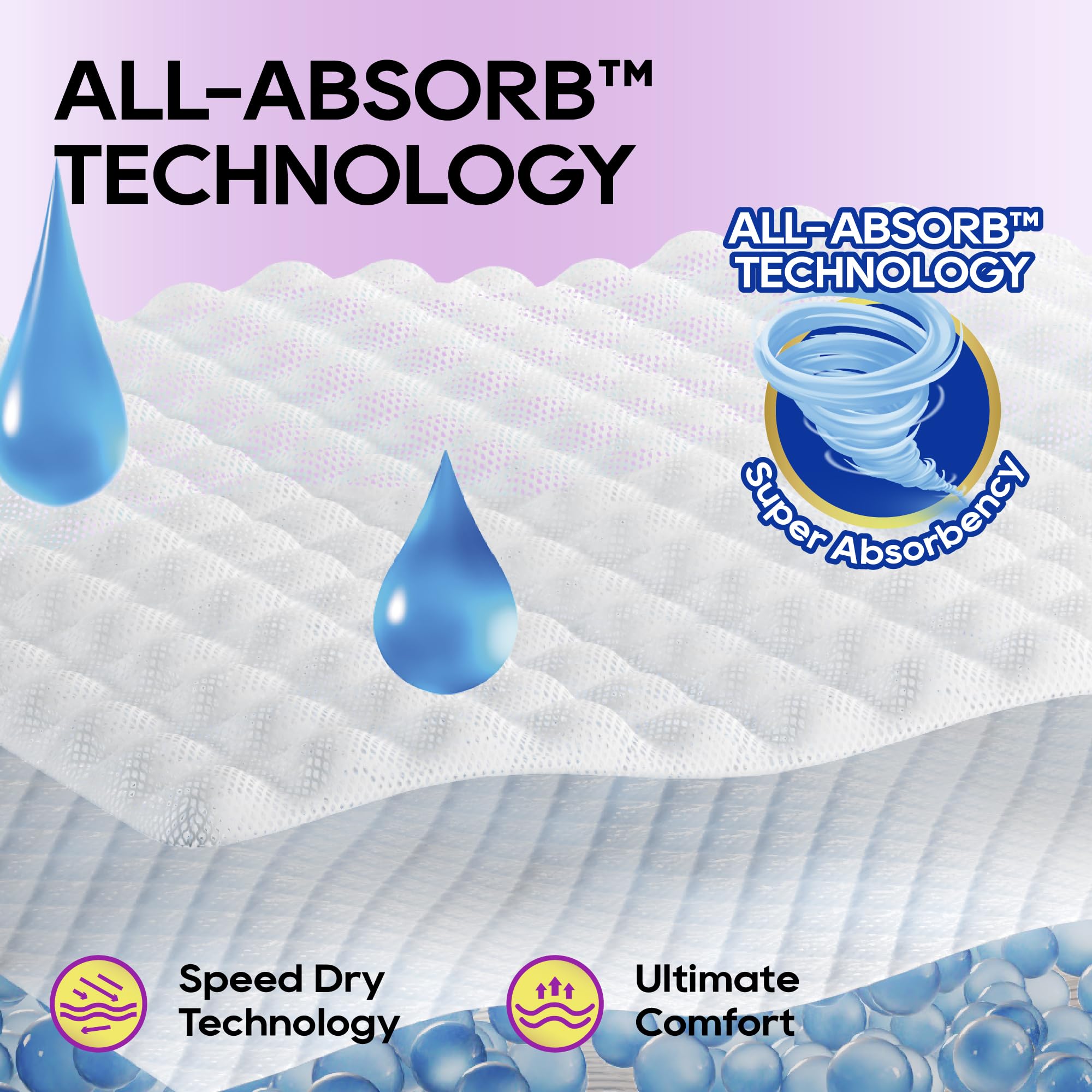 Honey Care All-Absorb diapers with 360-degree leak protection for reliable containment.