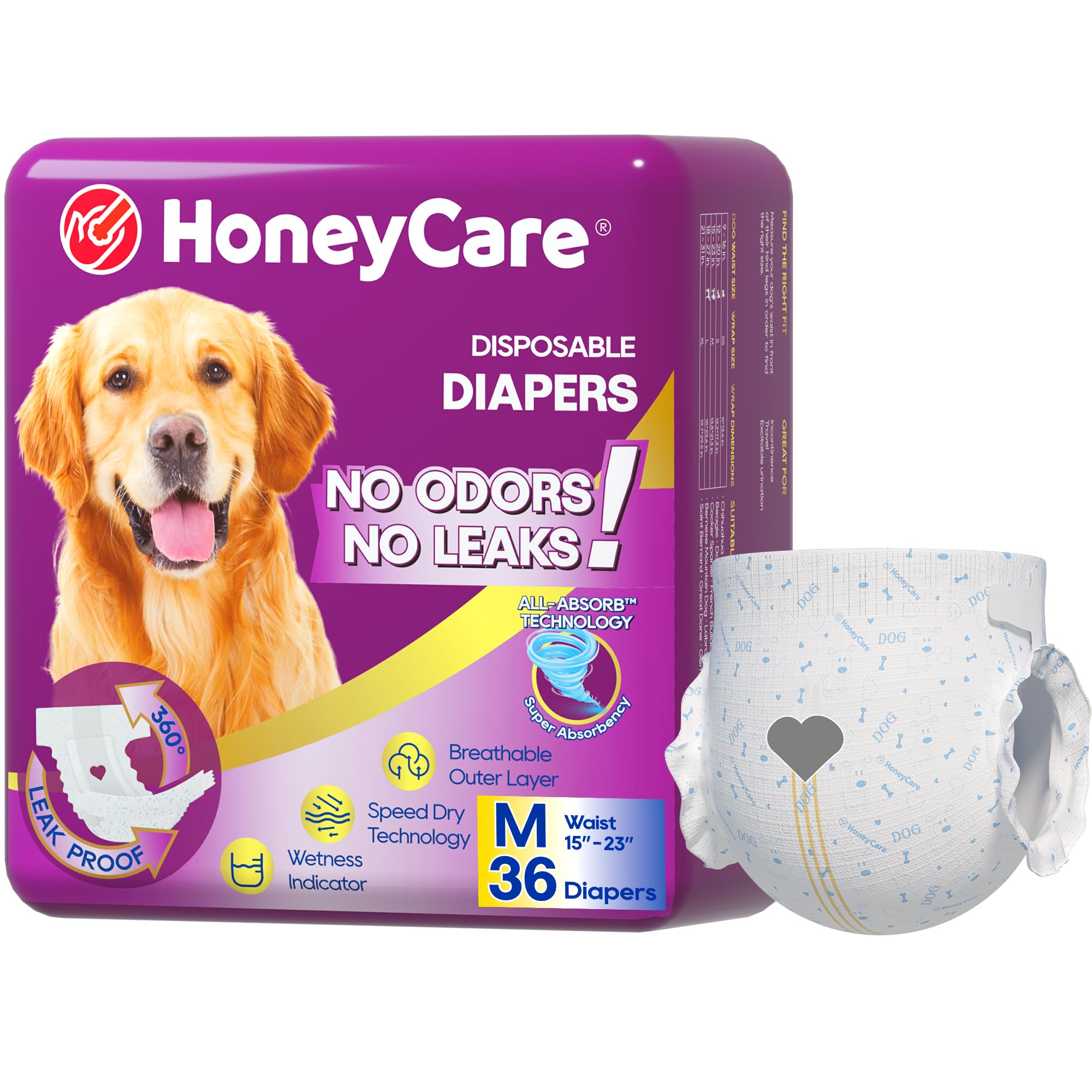 Honey Care All-Absorb diapers with breathable-outer-layer provide comfortable wear.