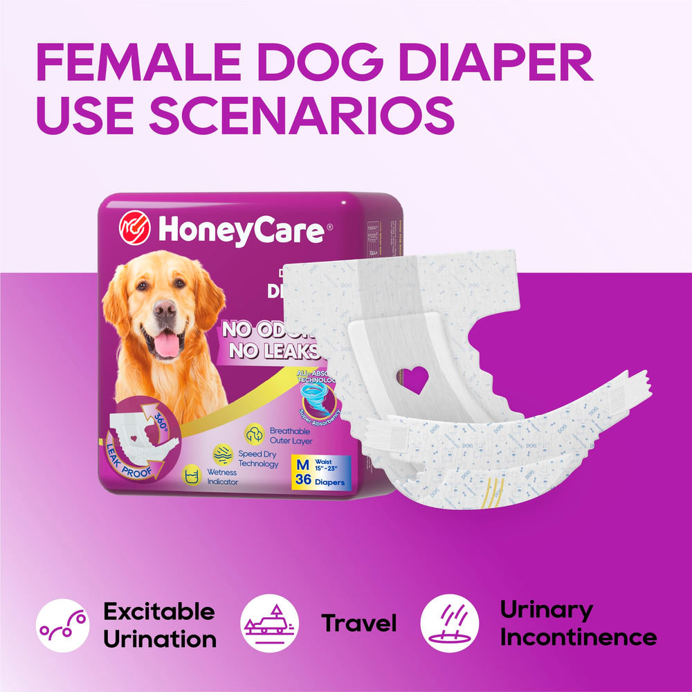 Honey Care All-Absorb diapers use leg-lift stretchy fabric for secure comfort.