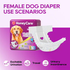 Honey Care All-Absorb diapers use leg-lift stretchy fabric for secure comfort.