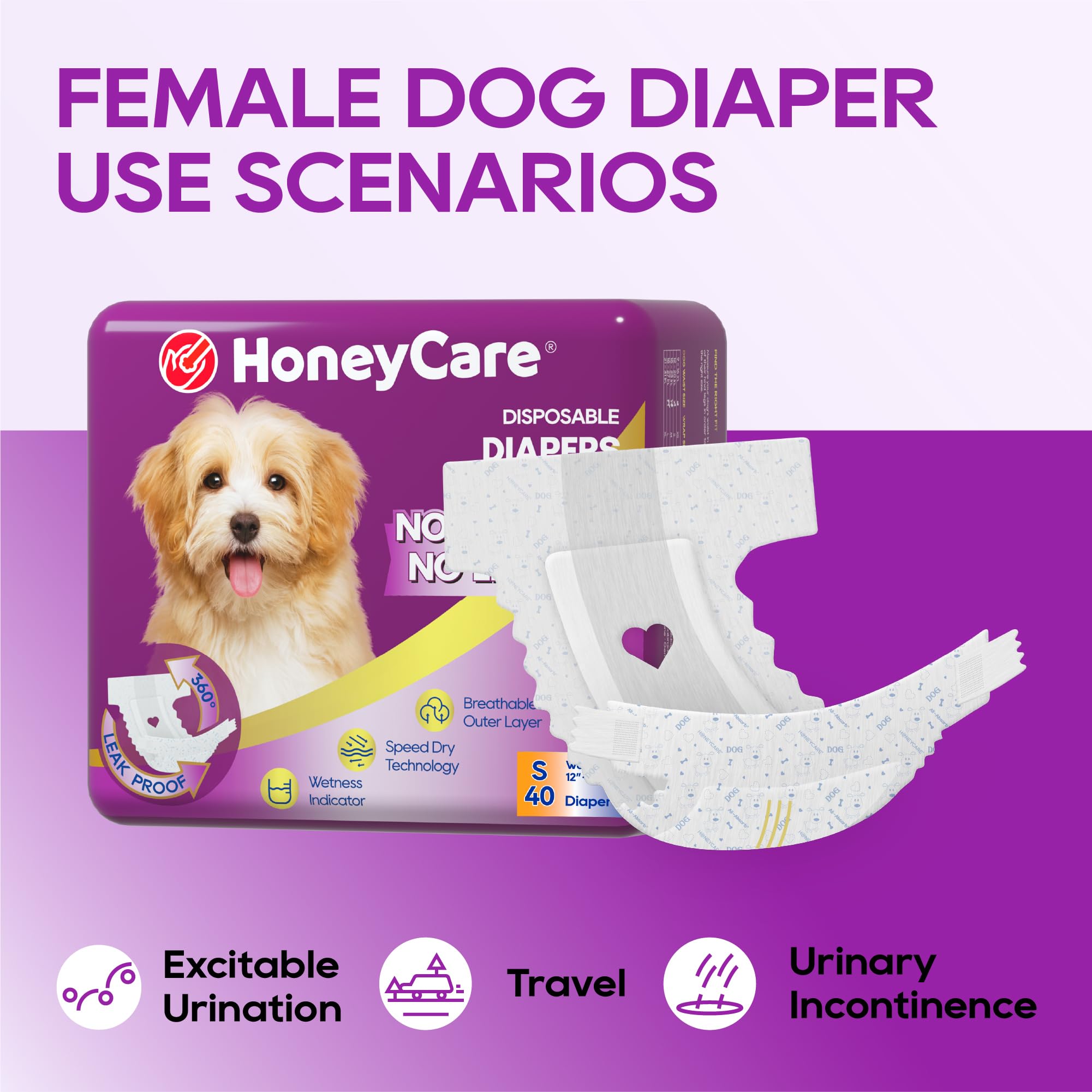 Honey Care All-Absorb diaper's stretchy leg fabric supports comfortable movement.