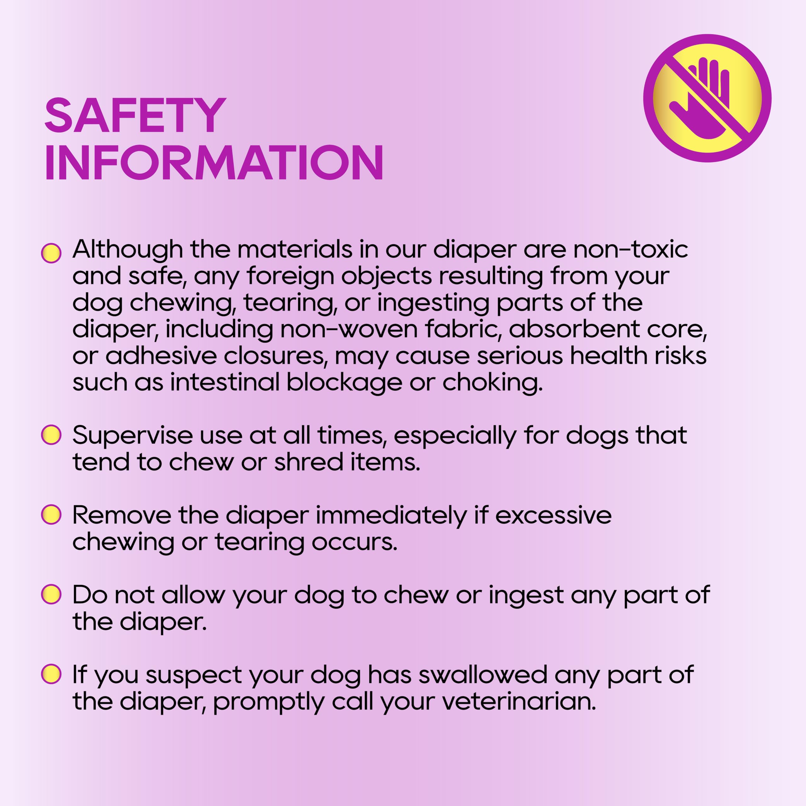 Honey Care All-Absorb diapers show size-range coverage for different breeds.