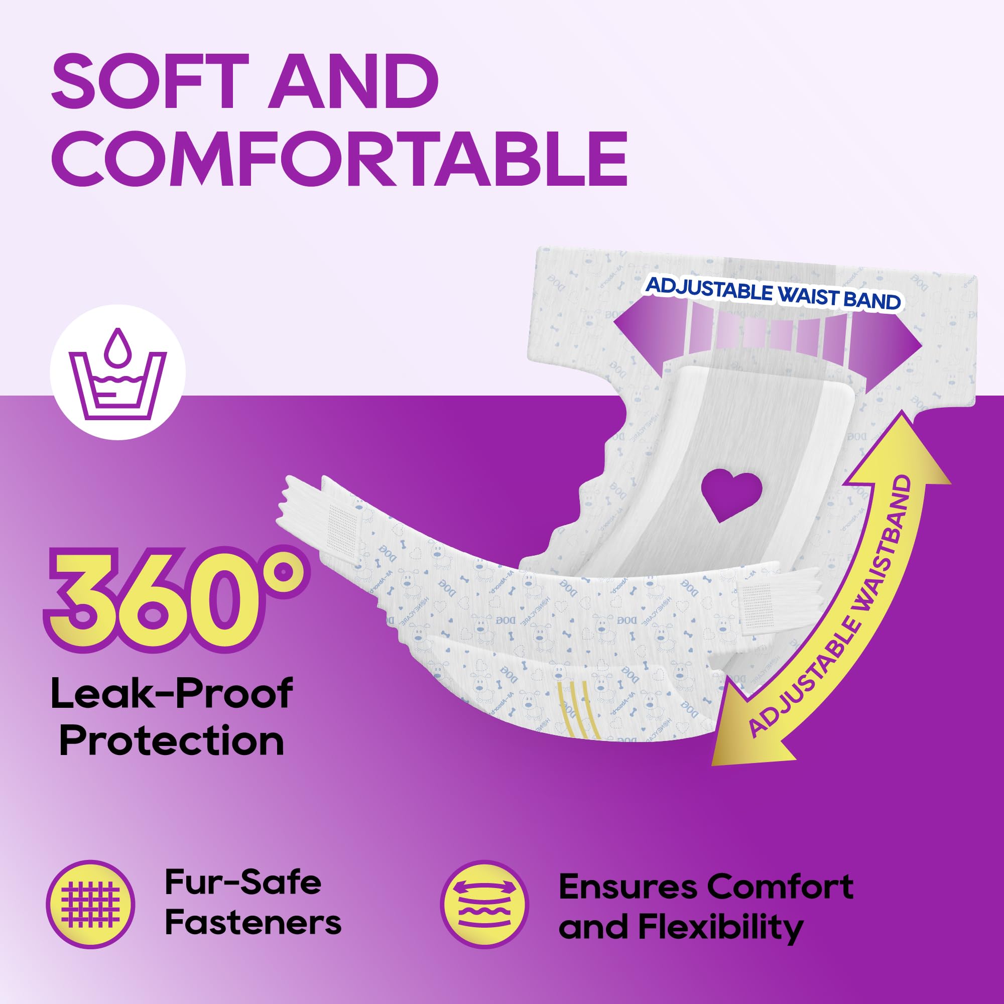 Honey Care All-Absorb diaper includes a wetness indicator to signal changes.