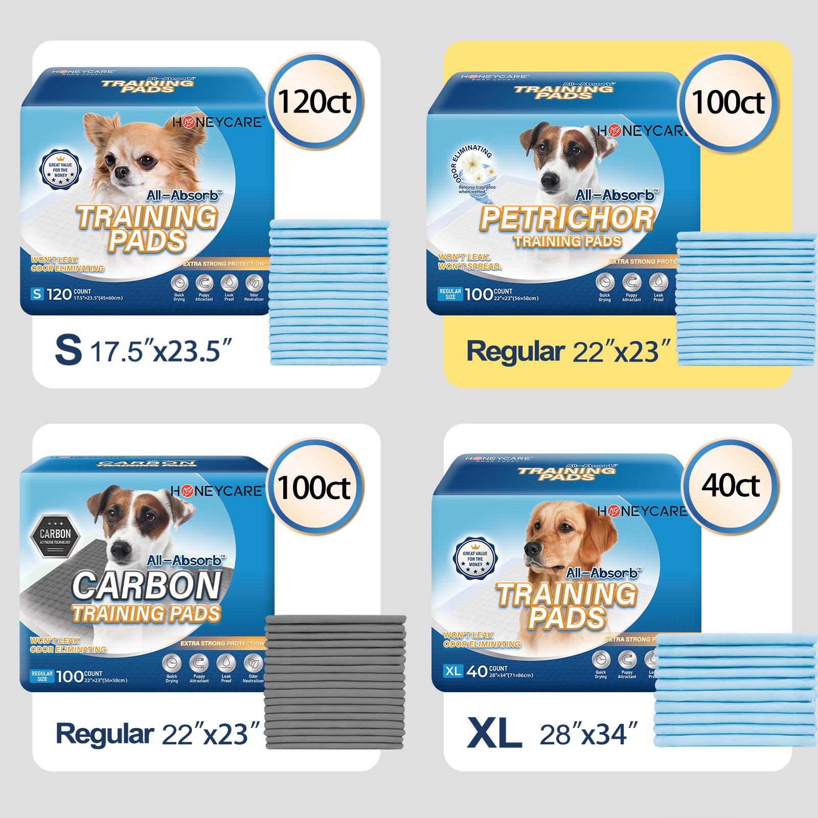 Honey Care All-Absorb pad features a quick-dry surface for a tidier home.