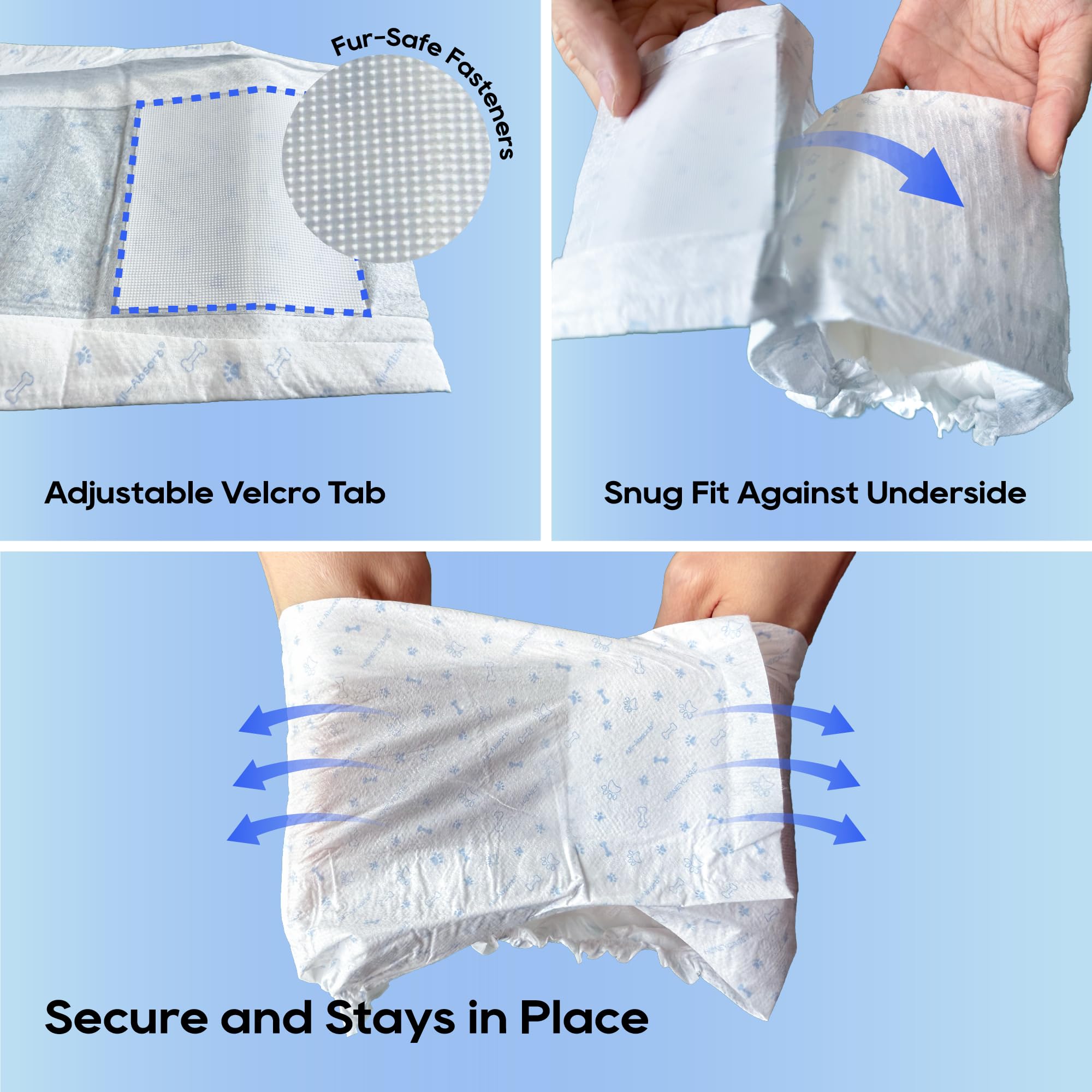 Honey Care All-Absorb wrap wetness-indicator close-up signaling a change.
