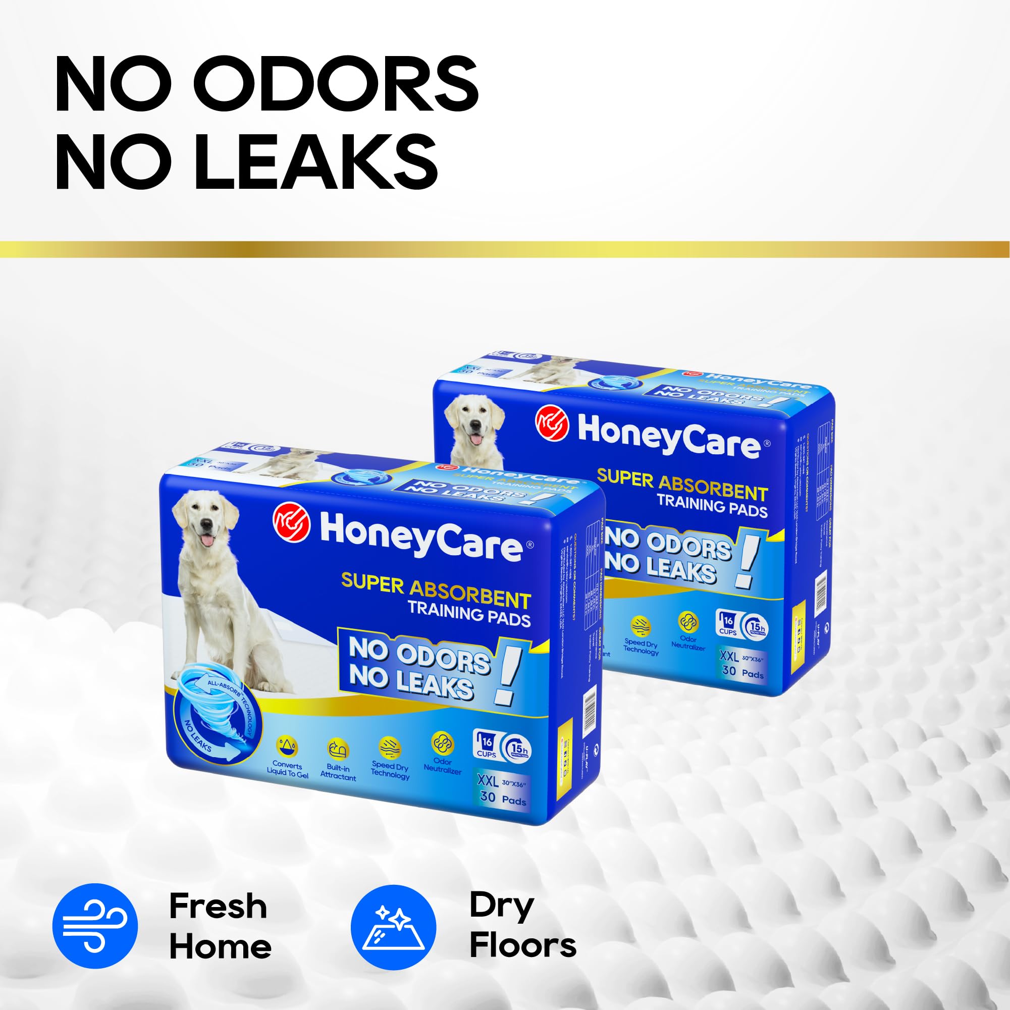 HONEY CARE All-Absorb XXL pad in use during puppy training sessions.