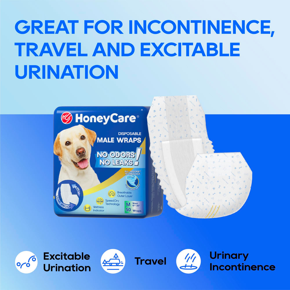 Honey Care disposable wrap packaging shown for quick, easy changes.