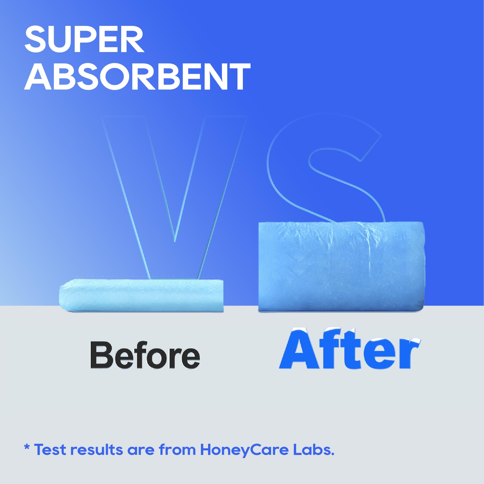 Close-up of the five-layer absorbent core highlights the advanced design.