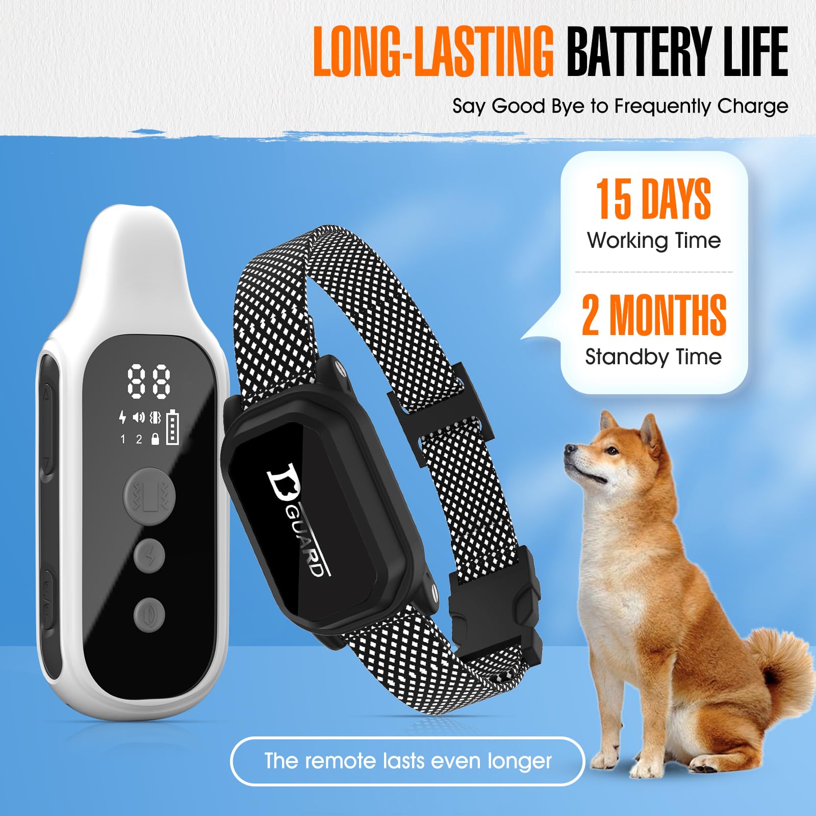 Honey One adjustable collar strap demonstrates a comfortable fit for 18–120 lb dogs.