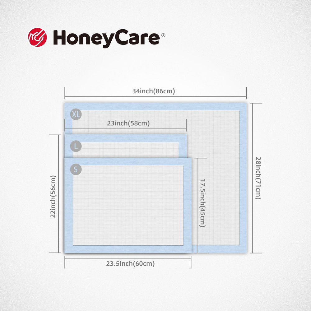 Honey Care absorbent core gels urine instantly to reduce mess.