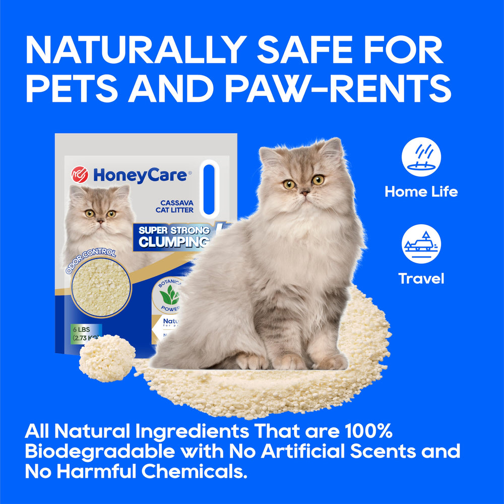 HoneyCare Cassava Cat Litter natural ingredients for gentle daily use