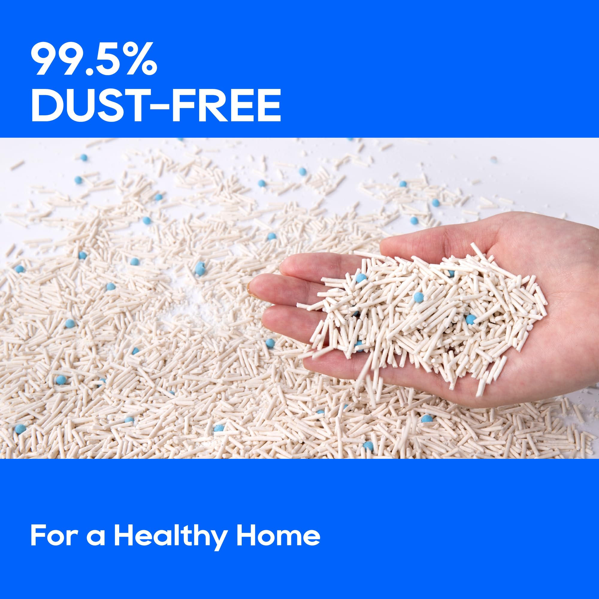 HoneyCare Tofu Cassava Litter features low-tracking pellets for cleaner floors.