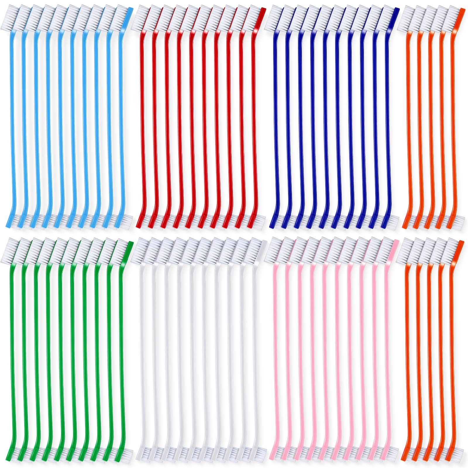 Honeydak dog toothbrush dual head red, ergonomic grip aids easy cleaning of hard-to-reach areas.