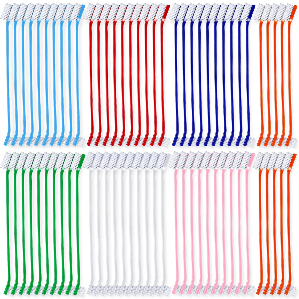 Honeydak dog toothbrush dual head red, ergonomic grip aids easy cleaning of hard-to-reach areas.