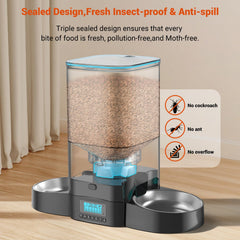 HoneyGuaridan stainless steel bowl for a durable, easy-clean feeding surface.