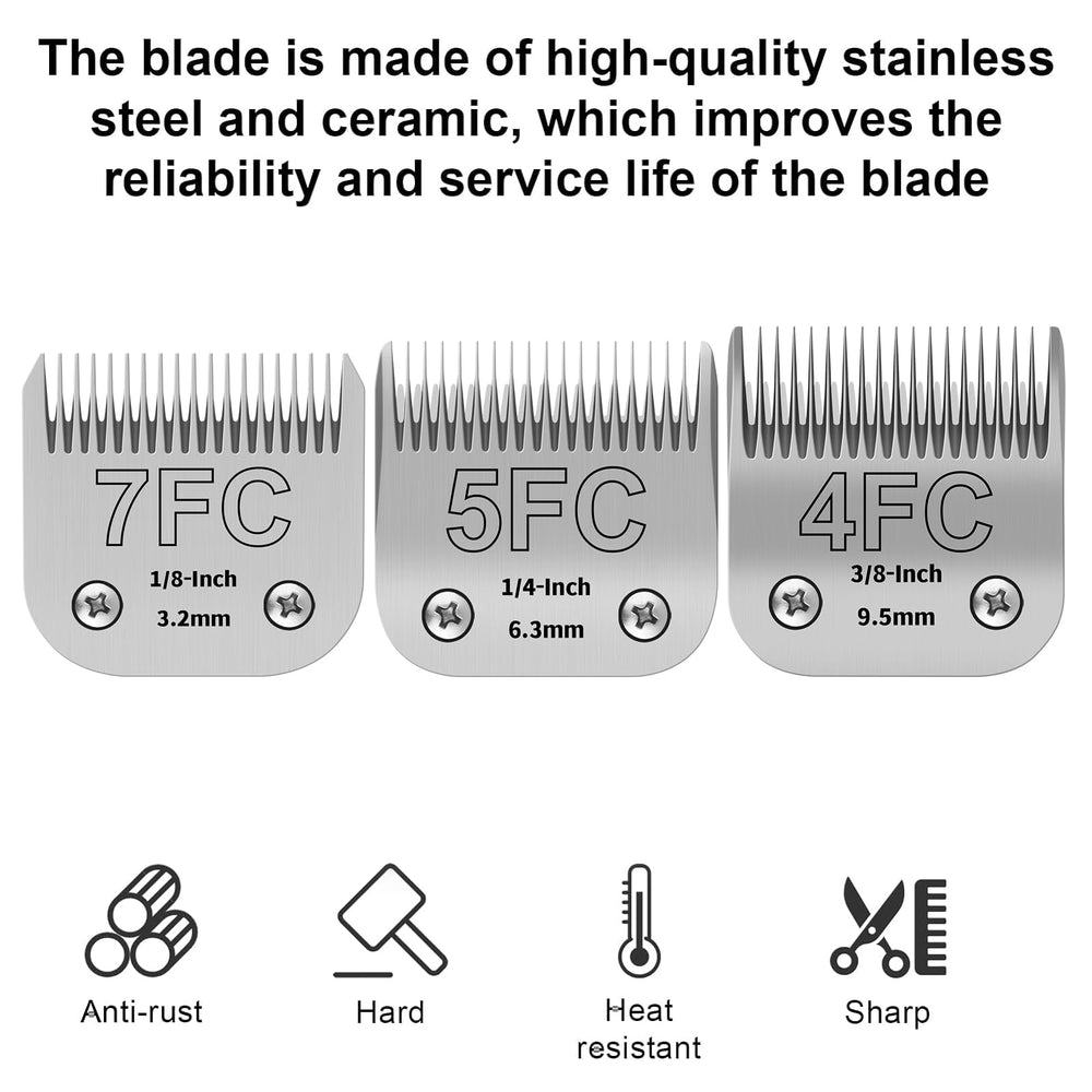 HONGNAL 5FC blade versatile for medium-length coat trimming.