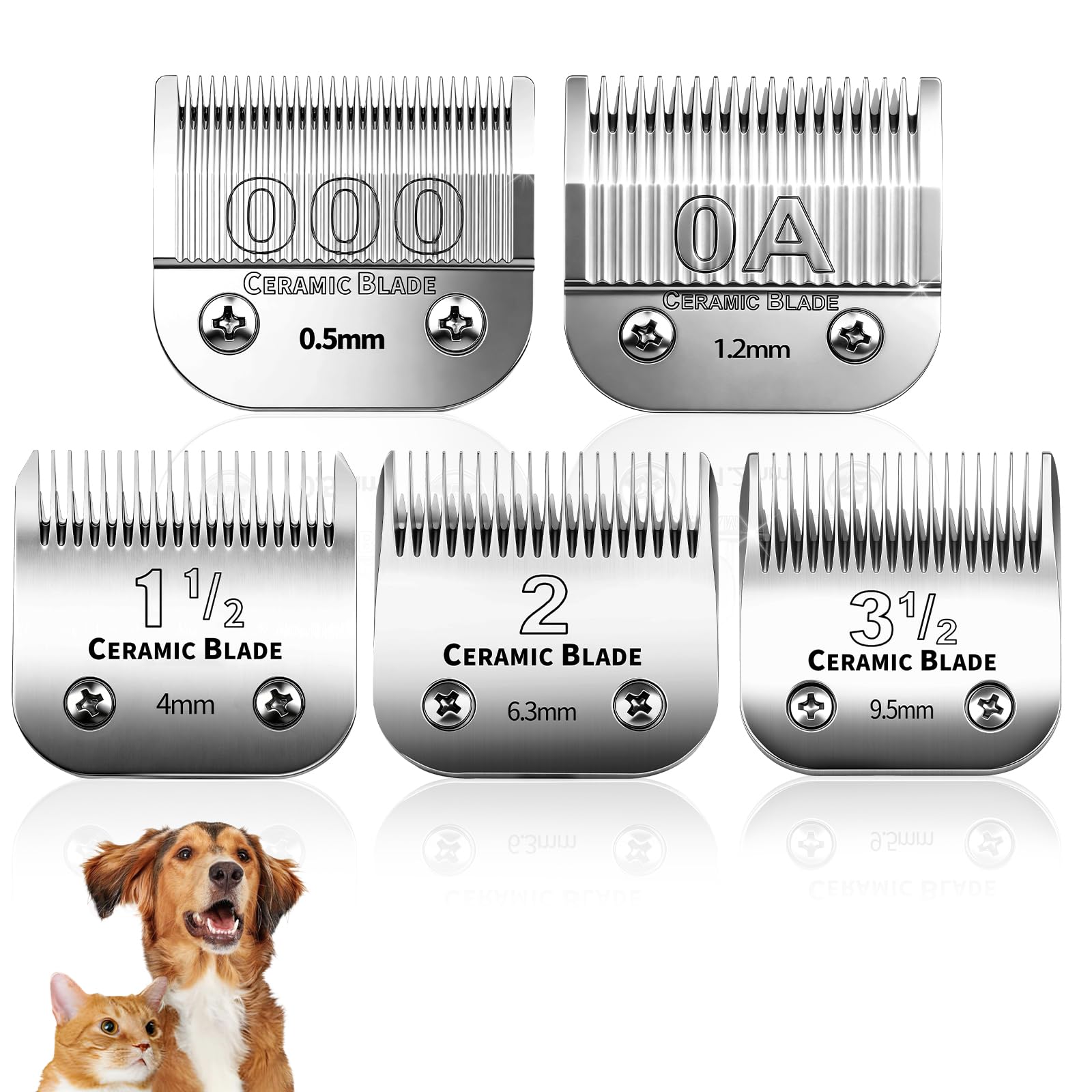 HONGNAL ceramic blade set for detachable clippers with precise cuts.