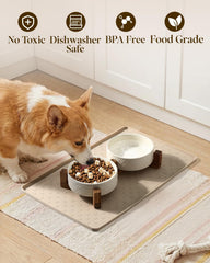 hongqu us dual bowls for convenient food and water setup