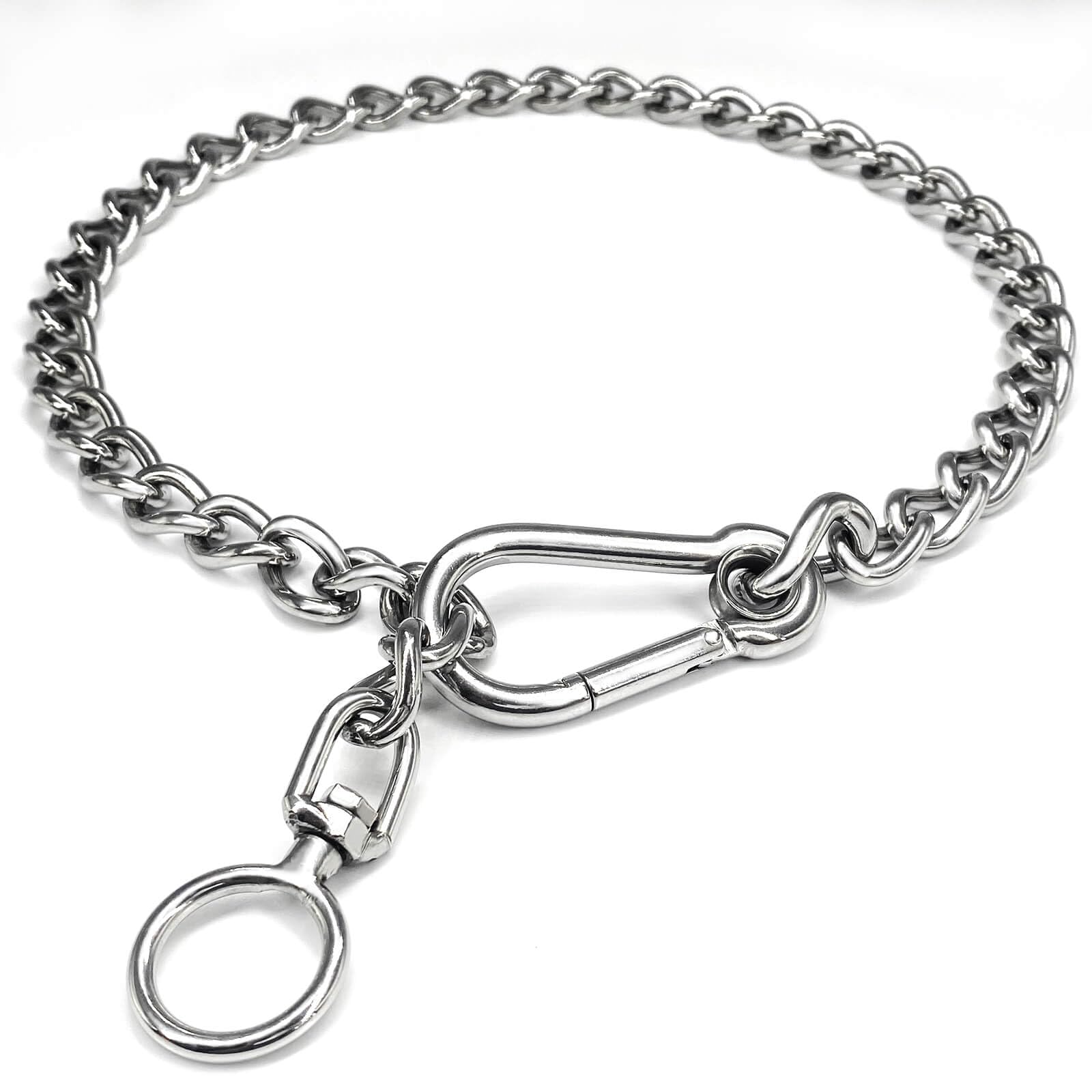HONGSAGE stainless steel dog chain collar view shows durable, rust-resistant construction for daily use.