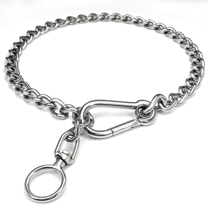 HONGSAGE stainless steel dog chain collar view shows durable, rust-resistant construction for daily use.