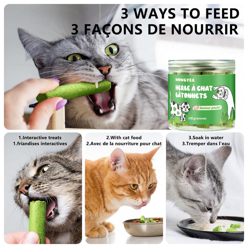 HONGYEE ingredients include fresh cat grass and meats.