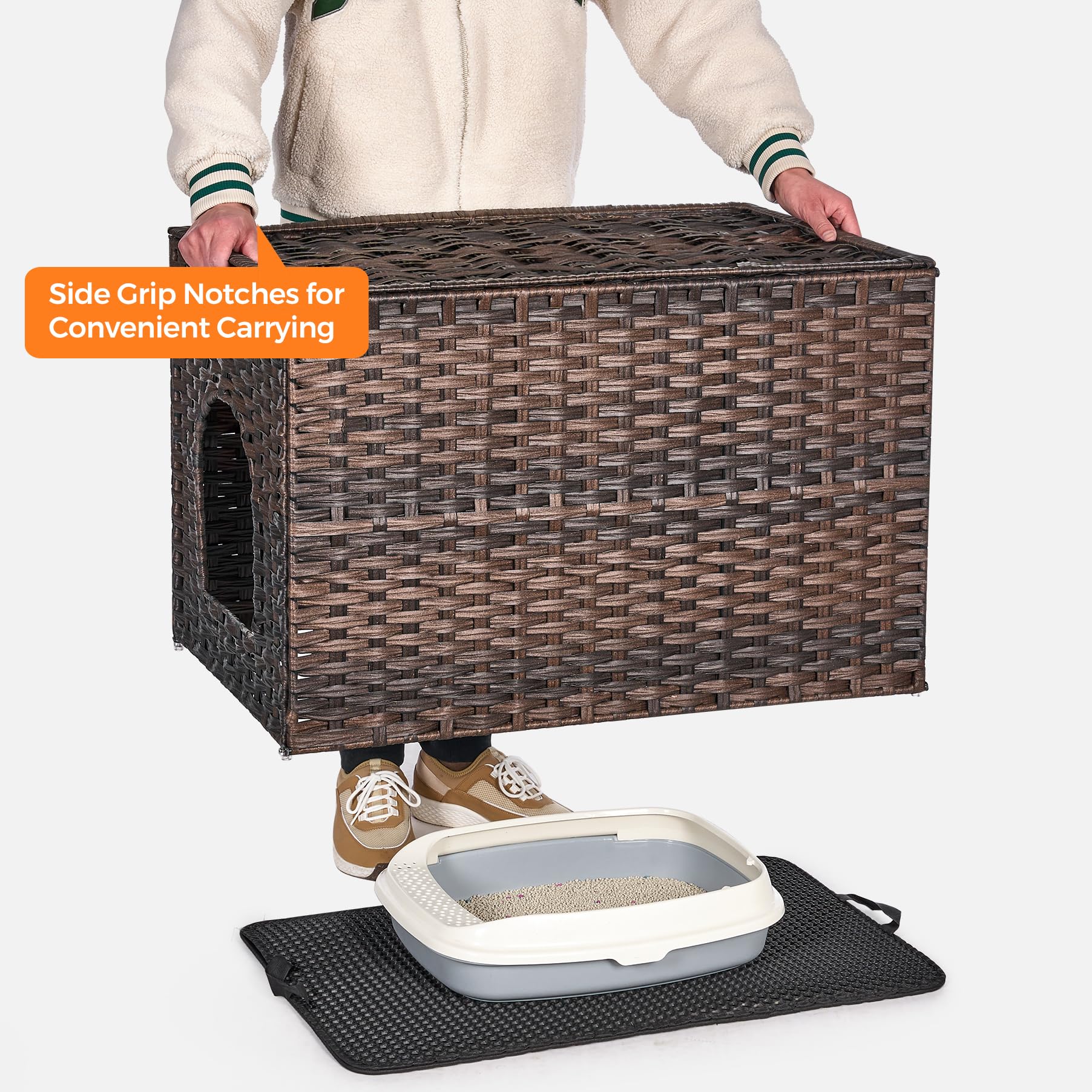 Honiakaka elevated rattan fence keeps bedding safely in place