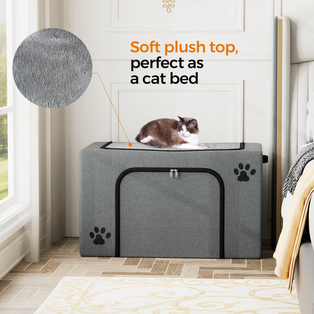 Honiakaka top bed view shows plush surface providing cozy nap space for cats.