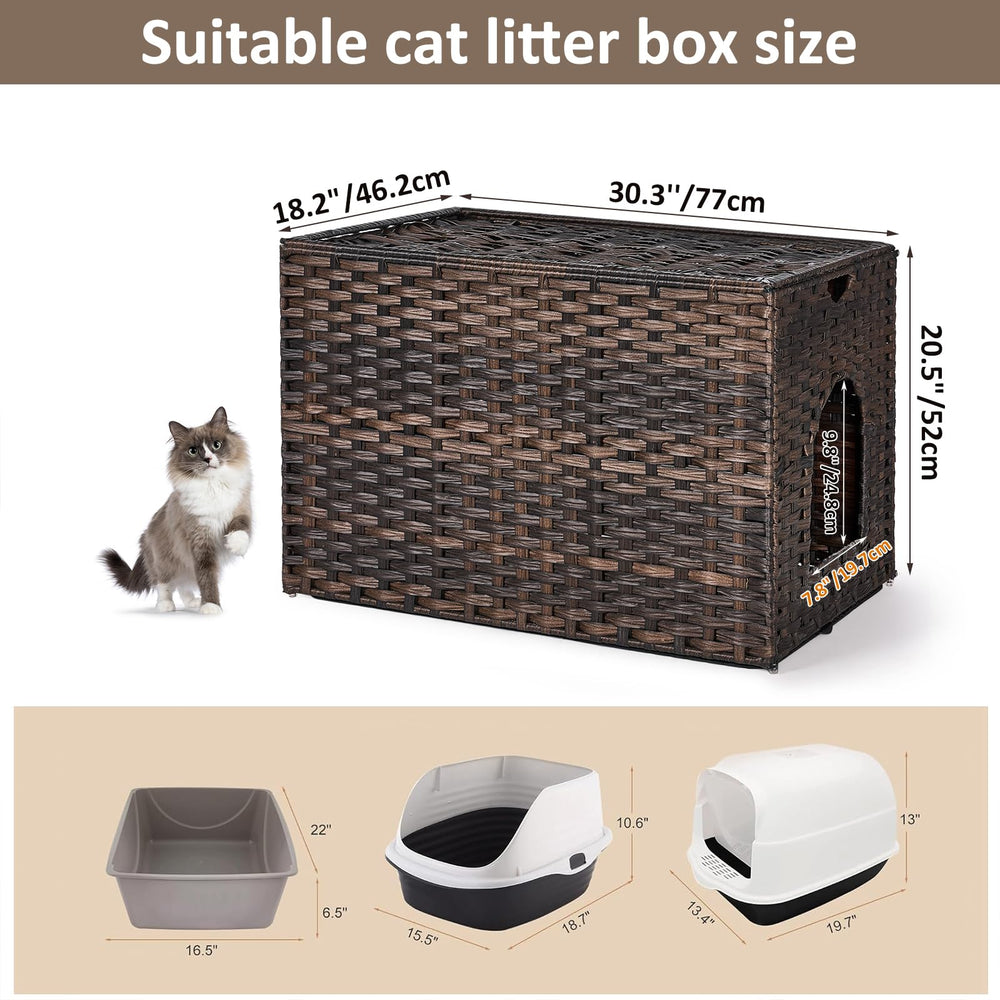 Honiakaka spacious enclosure accommodates most litter boxes comfortably