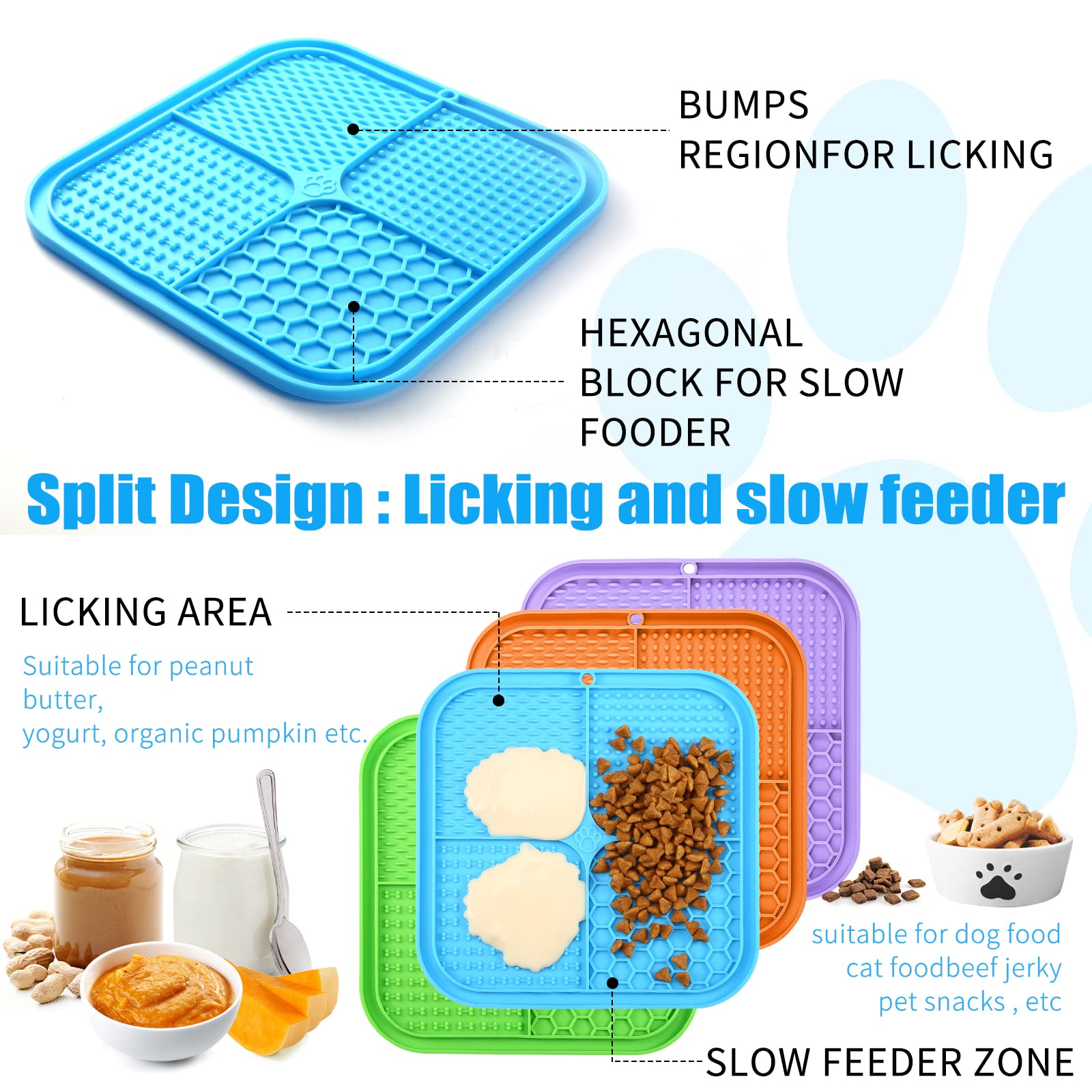 Honomastry Lick Mat textured surface supports at home dental care while licking.