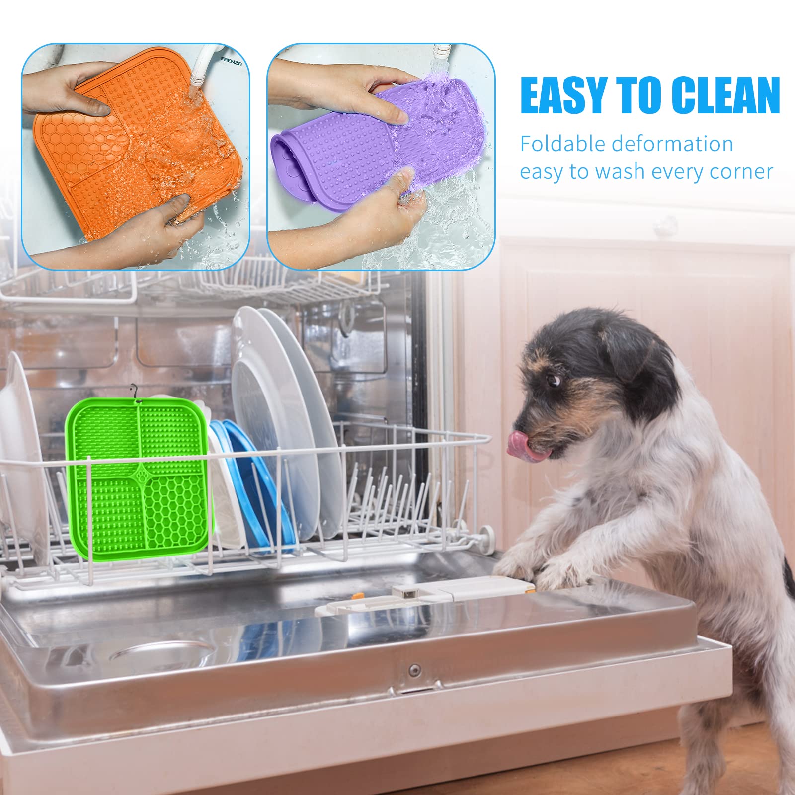 Honomastry Lick Mat sticks securely to surfaces for mess-free bathing.