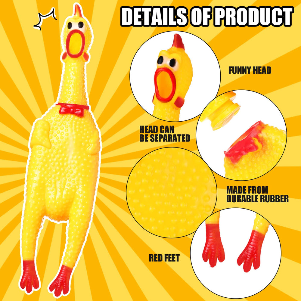 Honoson detachable head chicken toy for easy replacement and varied squeak sounds.