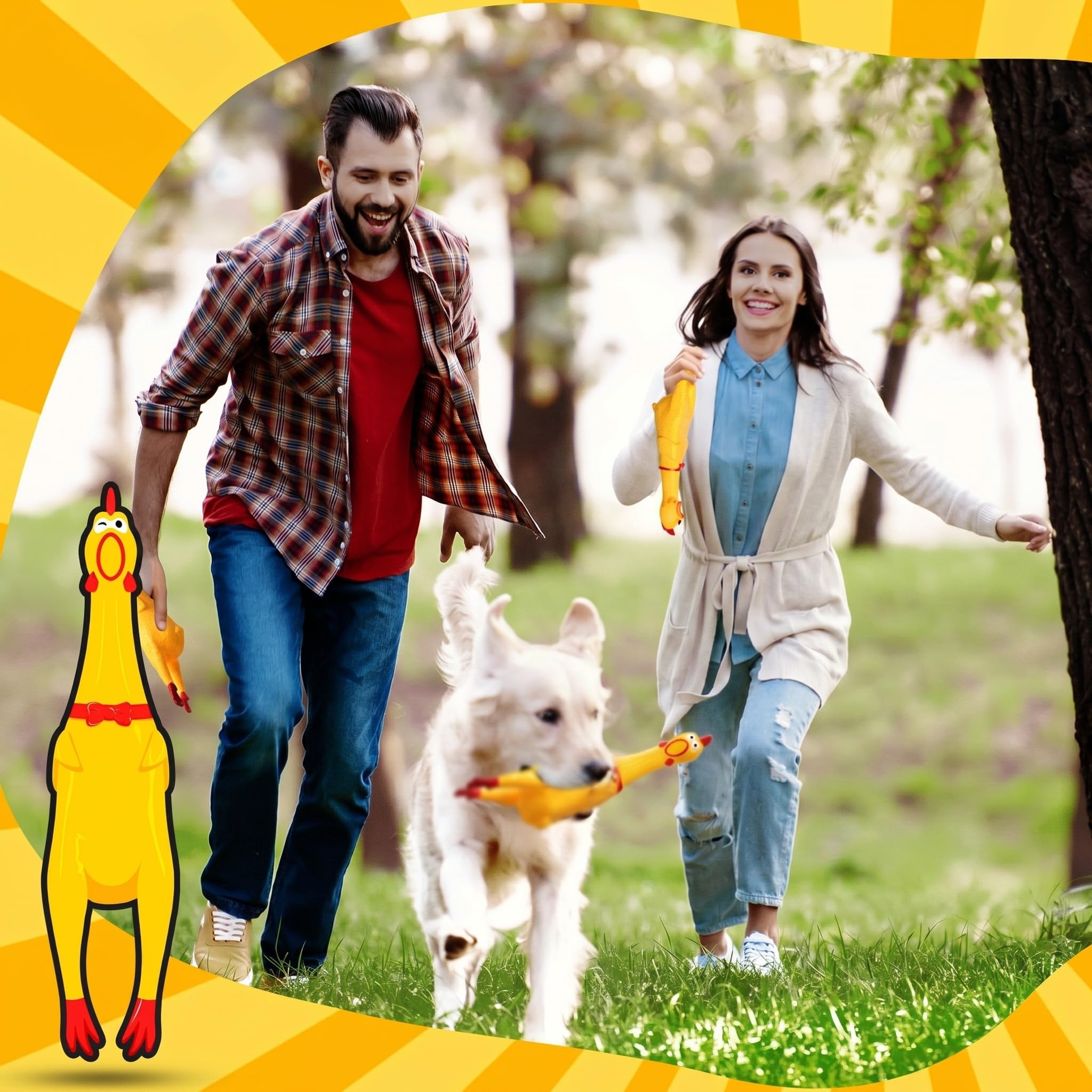 Honoson interactive squeaker chicken encourages engagement and active play for dogs.