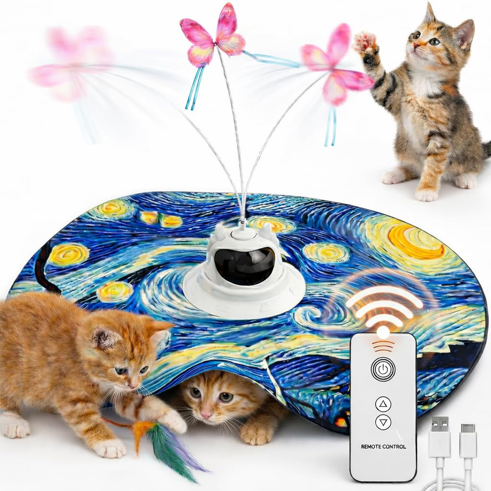 Hoobest Starry Night toy front view with fluttering butterfly for indoor play.