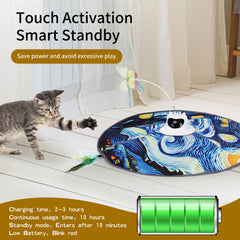 Hoobest Starry Night toy side view showing 360° motion for curious cats.